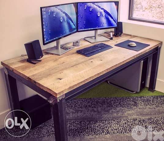 [ Contemporary desk - A Very heavy industrial steel desk ] 0