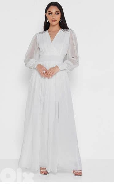 Ruffle sleeve white dress Size small 0