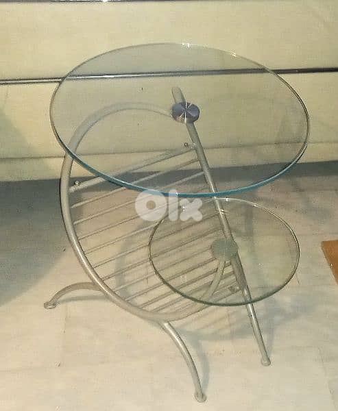 COFFEE TABLE - Glass & Metal 0