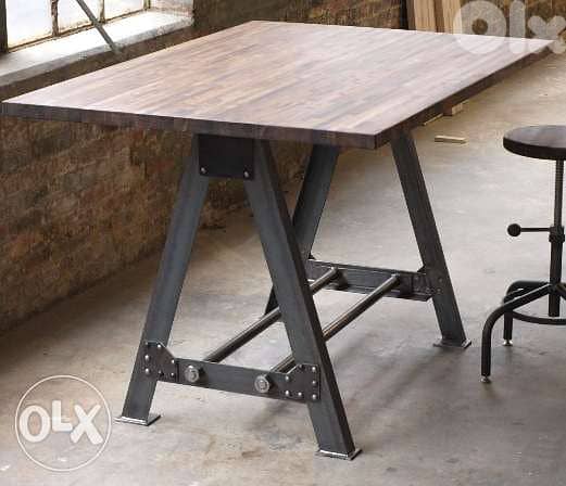 [ Industrial steel - Frame Table Kitchen Island Bar ] 0
