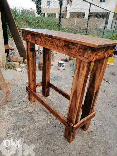 Wood hight table vintage style طاولة مدخل خشب شكل قديم