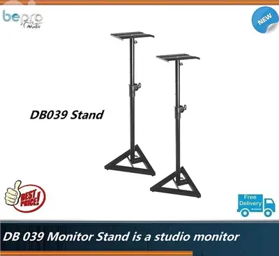 Alctron MS120 Heavy-Duty Height-Adjustable Monitor Stand Set,Pair
