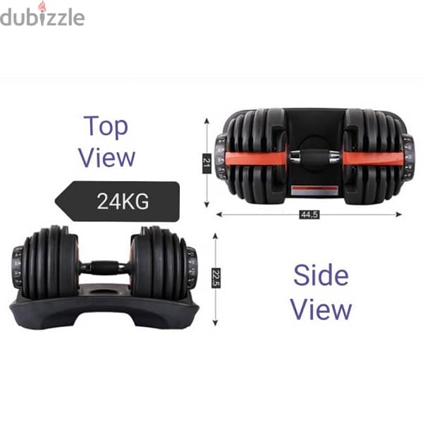 Pair of Adjustable Dumbbells 2.5Kg To 24Kg each 5