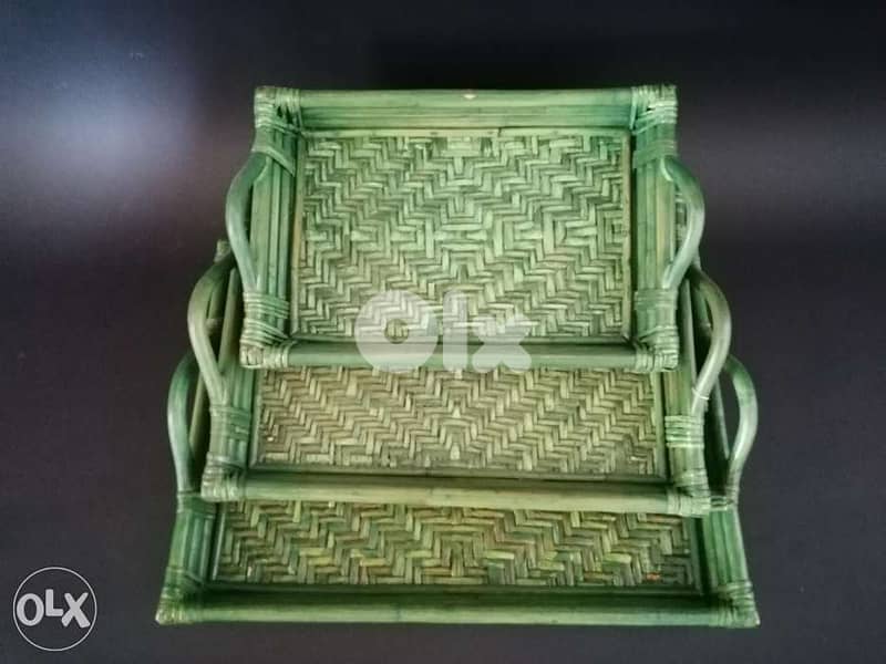 Bamboo tray set of 3 4