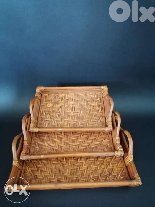 Bamboo tray set of 3 6