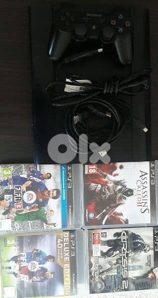 ps3 super slim w 500 gb hdd w 1 joystick w 20. games inside ps 0
