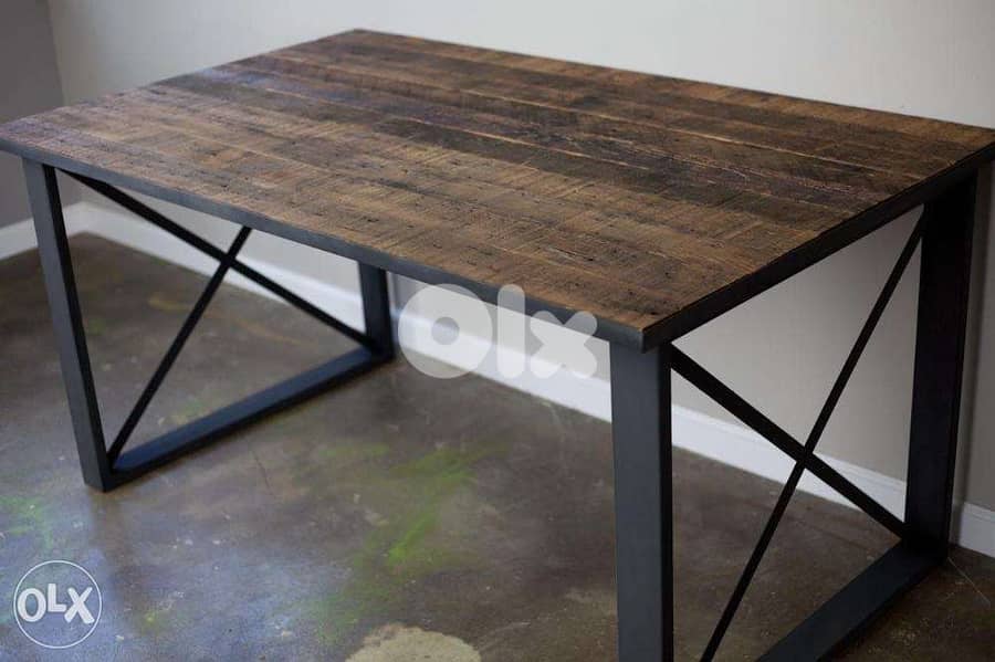 [ Contemporary industrial steel - Dining Table Desk ] 0
