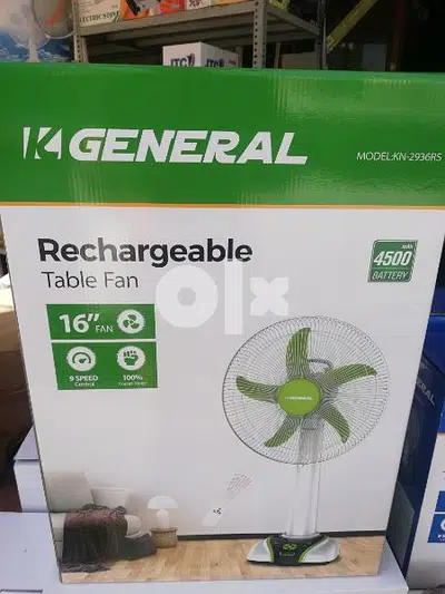25 Hours ON BATTERY general rechargeable Fan