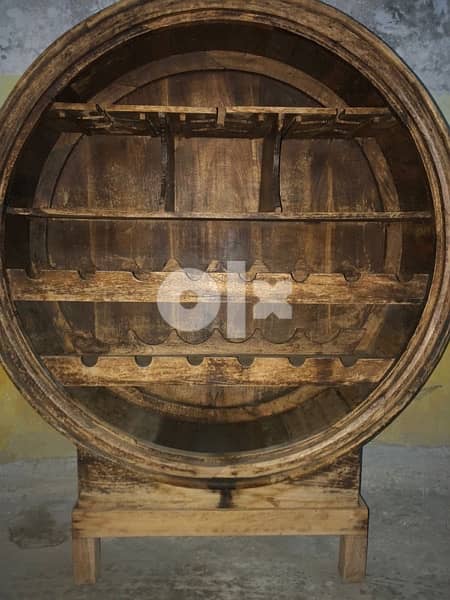 wooden circular wine rack 0