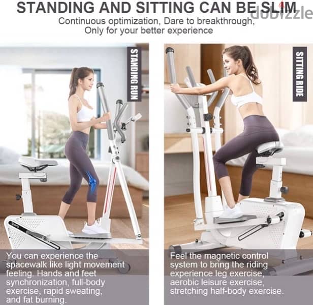 Dripex Cross Trainer Machine - 2in1 Elliptical Exercise Machine 8 lvls 1