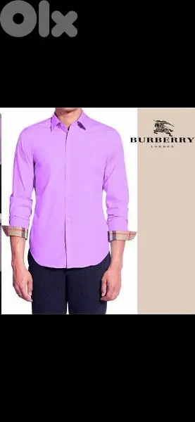 Burberry shirt carro zghir bas lon move size m l xl xxl fi bag gift