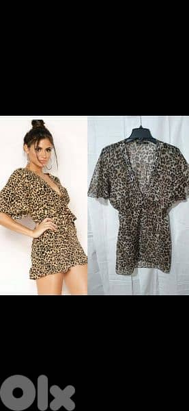 shirt cardigan leopard print chiffon s to xxL. sequins v neck 5