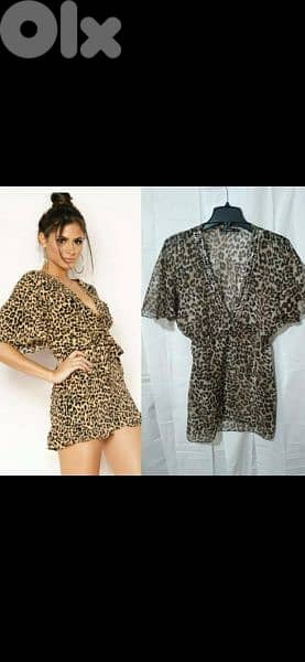 shirt cardigan leopard print chiffon s to xxL. sequins v neck 6