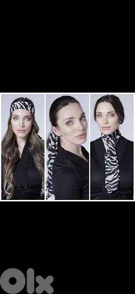 zebra scarf multiuses 15*160cm 100% silk 0