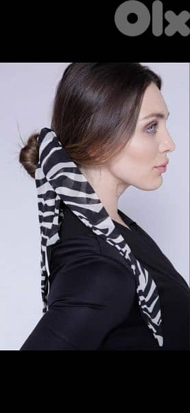 zebra scarf multiuses 15*160cm 100% silk 3