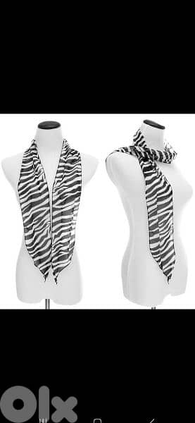 zebra scarf multiuses 15*160cm 100% silk 4