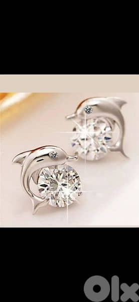 earrings Daulphin earrings with strass 2