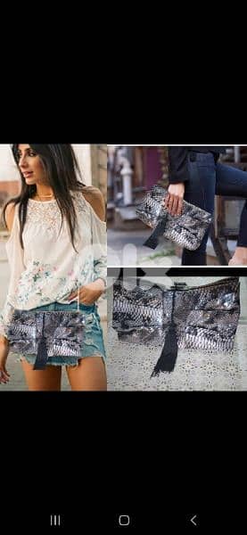 clutch bag snake skin medium size 0
