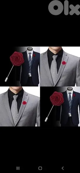 men pin flower wine colour velvet