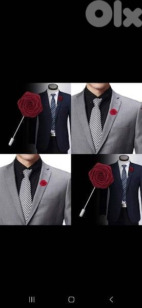 men pin flower wine colour velvet 0