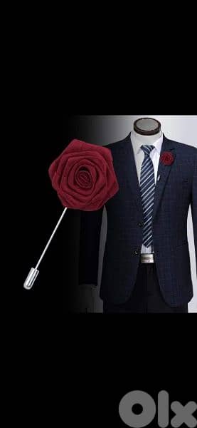 men pin flower wine colour velvet 3
