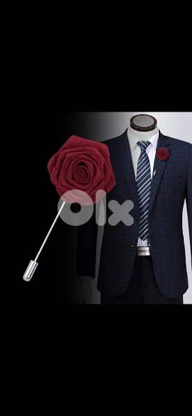men pin flower wine colour velvet 6