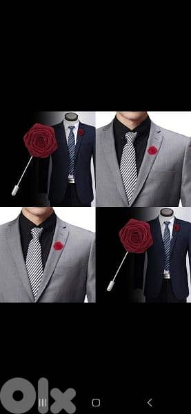 men pin flower wine colour velvet 9
