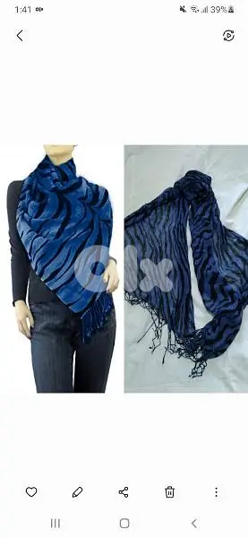 scarf linen blue & black 70*170cm