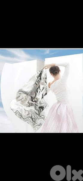 scarf grey white black linen 70*17cm 1