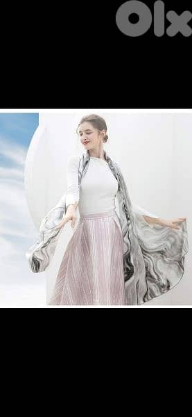 scarf grey white black linen 70*17cm 2