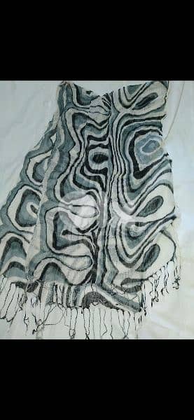 scarf grey white black linen 70*17cm 5