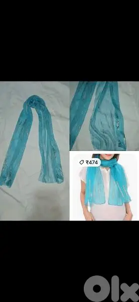 scarf blue with silver scarf