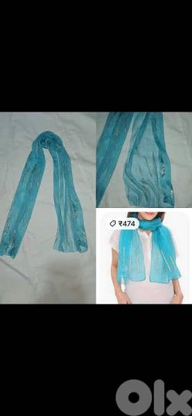scarf blue with silver scarf 0