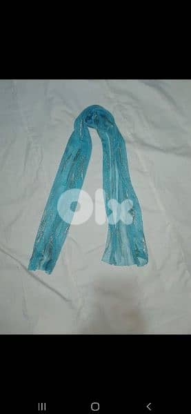 scarf blue with silver scarf 2