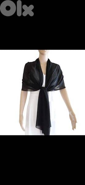 black mousline scarf fi seda 50cm* 170cm. w fi ma3 kharaz 45*200cm 2