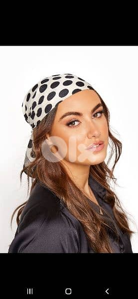 scarf white polka dot scarf  15*130cm 1