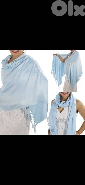 scarf light blue scarf tassel 60*150cm 0