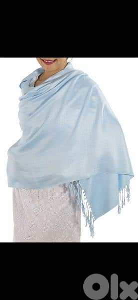 scarf light blue scarf tassel 60*150cm 1