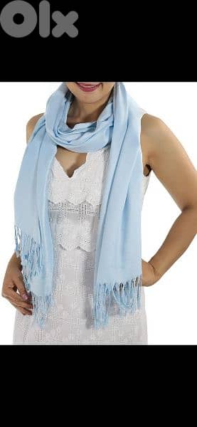 scarf light blue scarf tassel 60*150cm 2