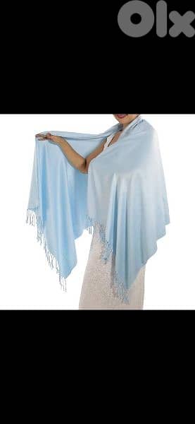 scarf light blue scarf tassel 60*150cm 3