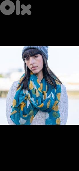 scarf blue with yellow scarf 30*210cm 0
