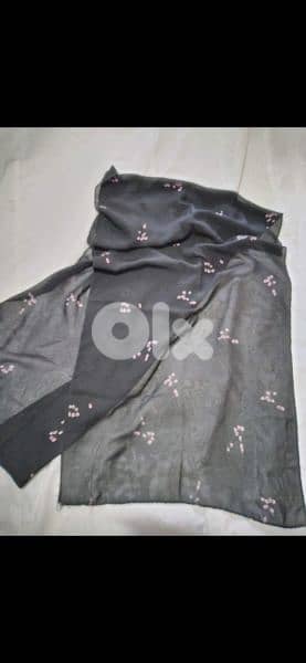 black florel pink scarf 40*160cm 3