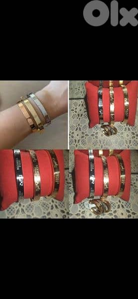 3 bracelets 3 rings hermes copy with box 1