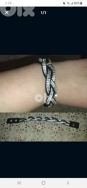 bracelet stass and black braided bracelet 0