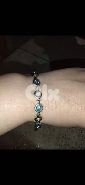necklace set necklace & bracelet blue stone 3