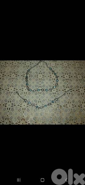 necklace set necklace & bracelet blue stone 4