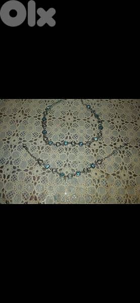 necklace set necklace & bracelet blue stone 5