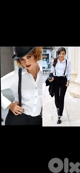belt suspenders black with strass
