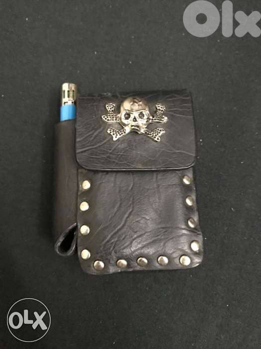 Pure leather hand made black cigarette holder 0