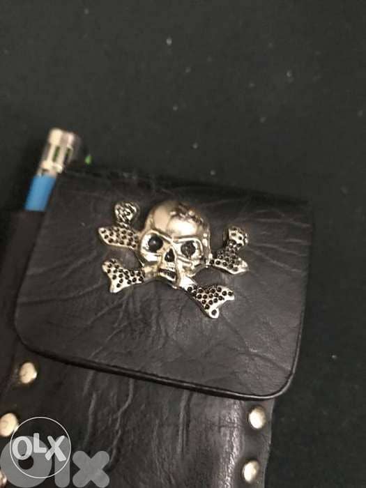 Pure leather hand made black cigarette holder 1